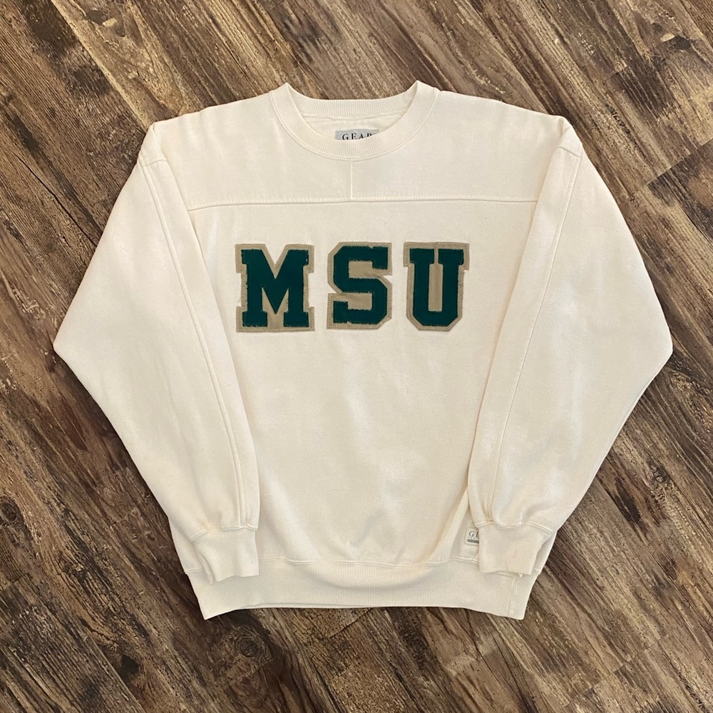 Vintage 1990s MSU Michigan State University Spellout Sweatshirt Men’s Medium